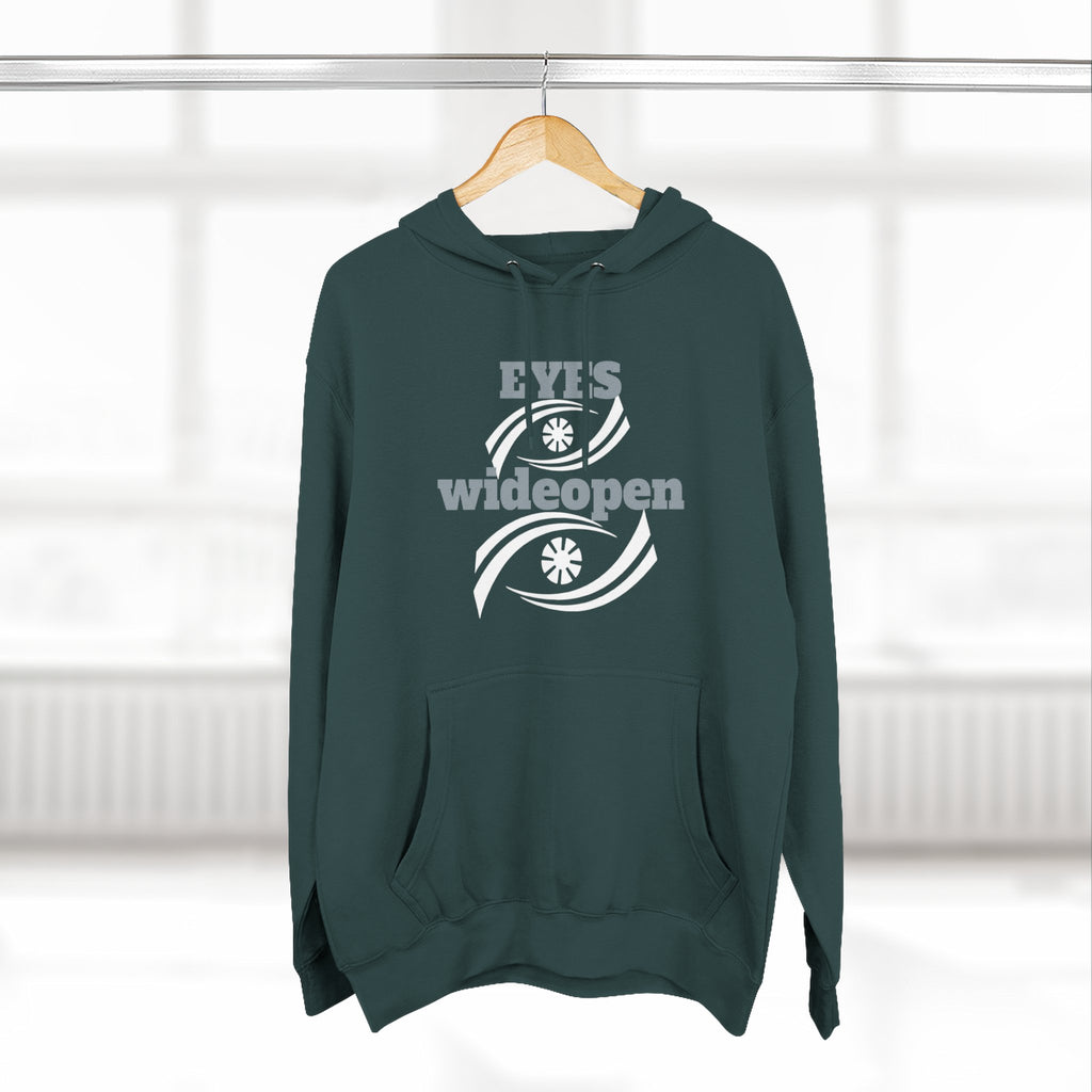 Fleece Hoodie, Cozy Warmth, Casual Style, Perfect for All Seasons, Gift for Friends, EYES wideopen Design