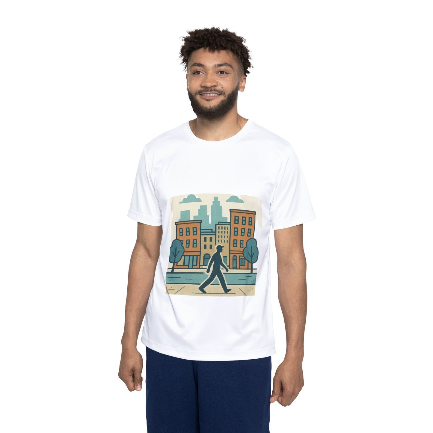 Cityscape Graphic Sports Jersey, Urban Style Tee, Casual Wear, Athleisure Shirt, Youth Sports Jersey, Cool Gift for Him
