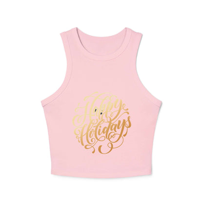 Tank Top Happy Holiday Women's Micro Rib Racer