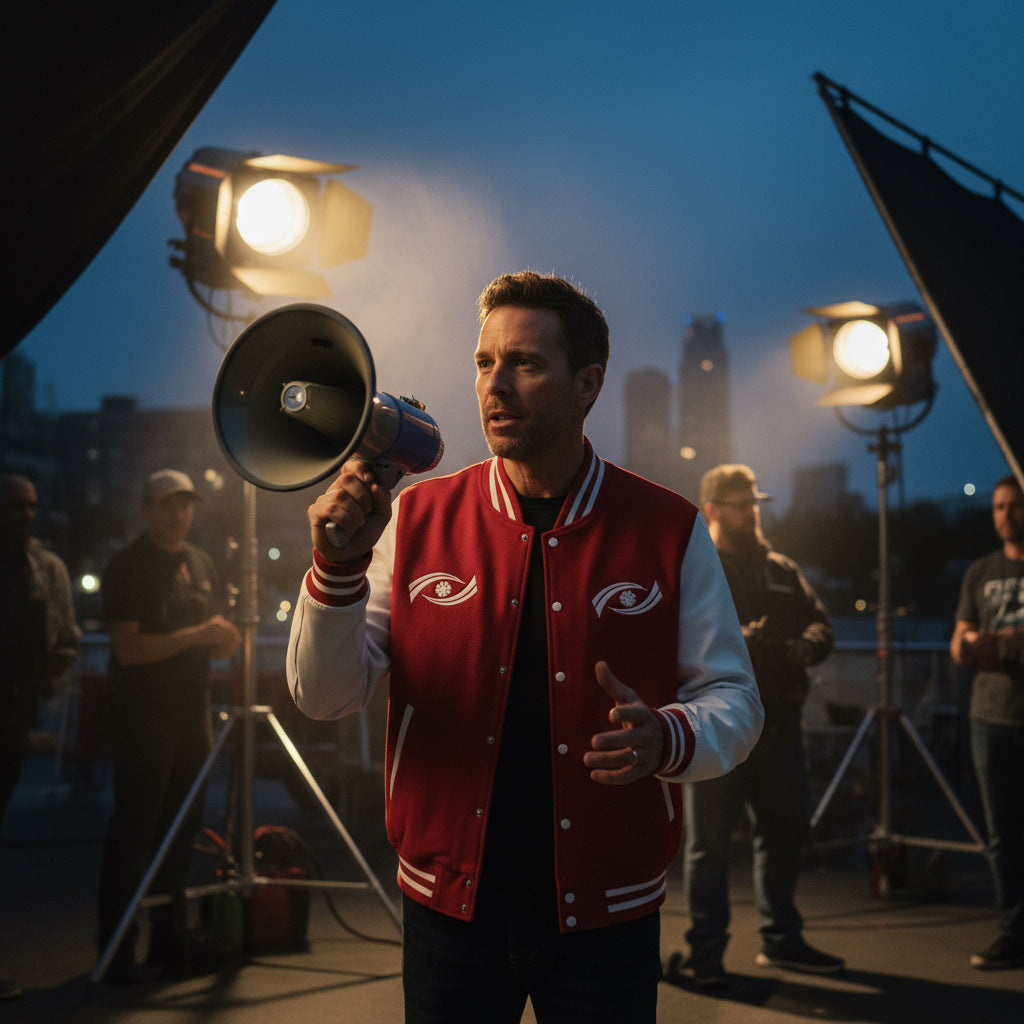 Unisex Heavyweight Letterman Jacket - Eyes Wide Open, Cozy Stylish Outerwear, Great for Game Days, Unique Gift for Teens, Trendy [...] Printify