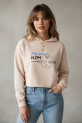 Snowflake Crop Hoodie - ' I'm with Him Let it Snow' design