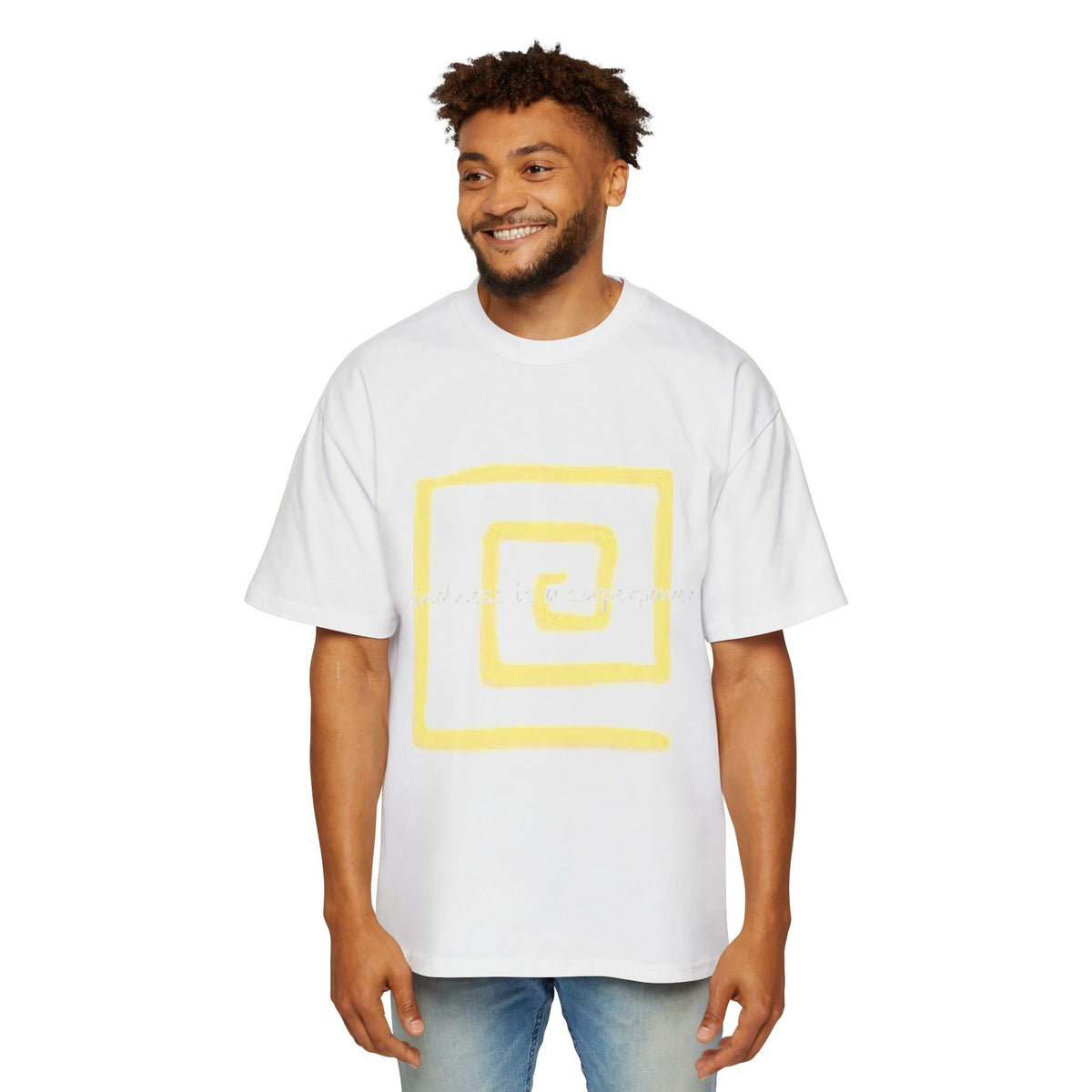 Oversized Tee - Kindness is a Super Power Graphic Design Shirt for Men Printify