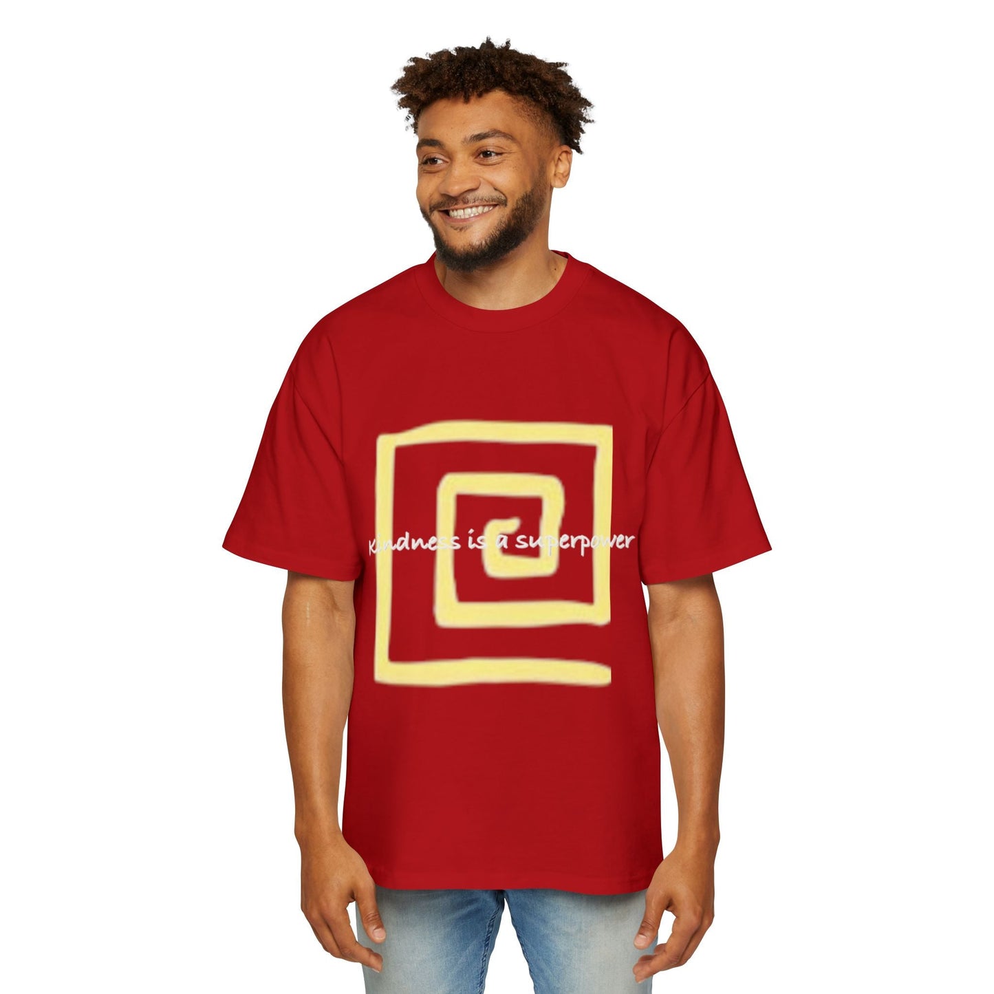 Oversized Tee - Kindness is a Super Power Graphic Design Shirt for Men Printify