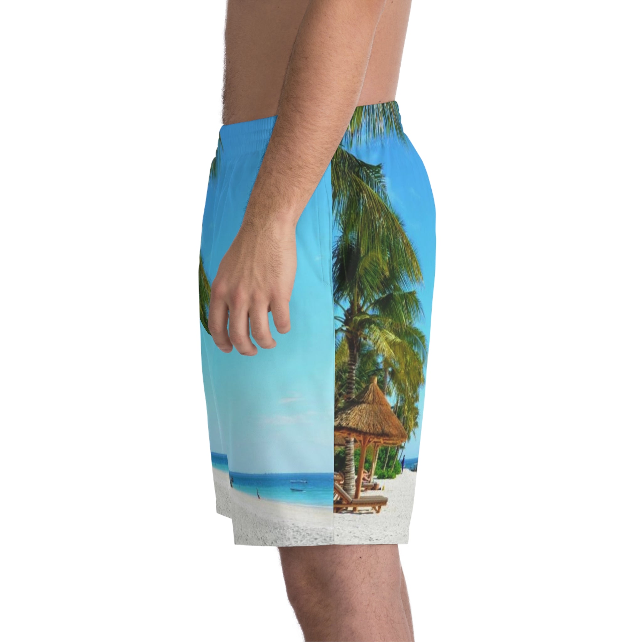 Men's Elastic Beach Shorts (AOP)
