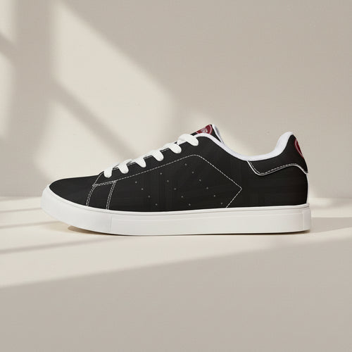 Men's Noir Low-Top Leather Sneakers — Classic Black Casual Trainers