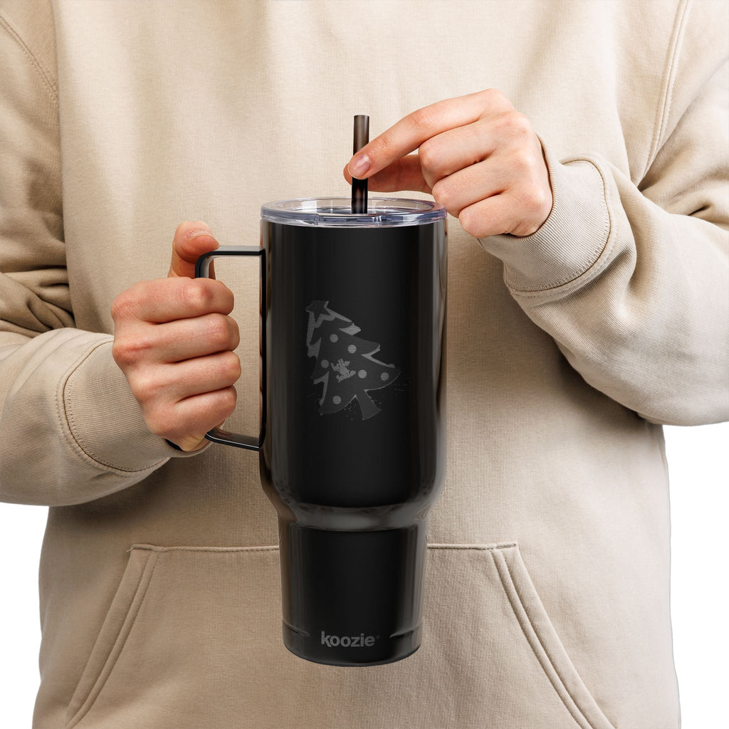 Tumbler with Lid, 40oz - 'Hello Santa' Engraved Design Printify