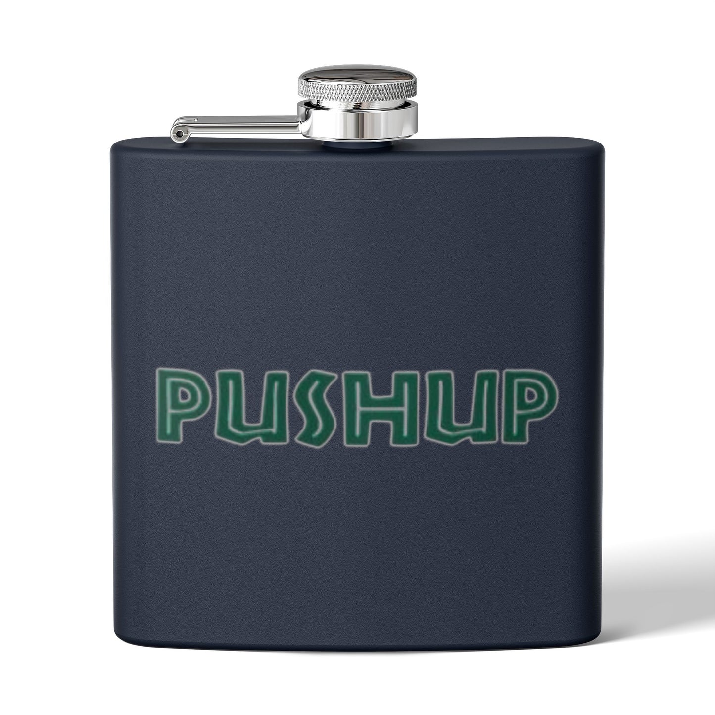 Personalized 6oz Stainless Steel Flask - Pushup Design