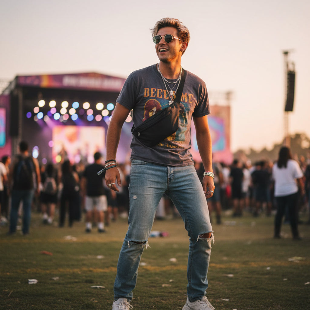 Stylish Large Fanny Pack for Everyday Adventures, Perfect for Festivals, Travel, Hiking, Concerts, Outdoor Activities Printify