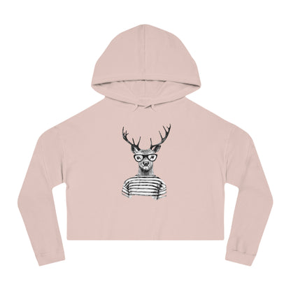 Rain Deer Cropped Hooded Sweatshirt