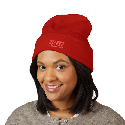 Beanie Hat - Hallo Embroidered Design
