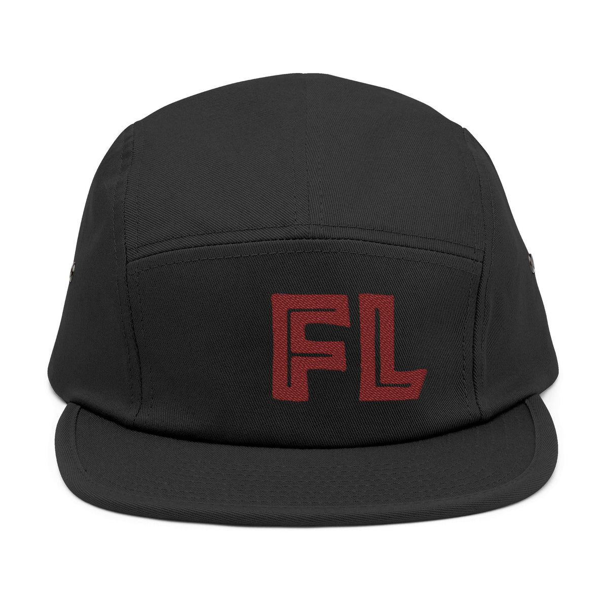 Stylish 5 Panel Cap with FL Embroidery, Casual Hat for Outdoor Adventures, Trendy Gift for Fashion Lovers, Summer Accessory, Unisex Headwear