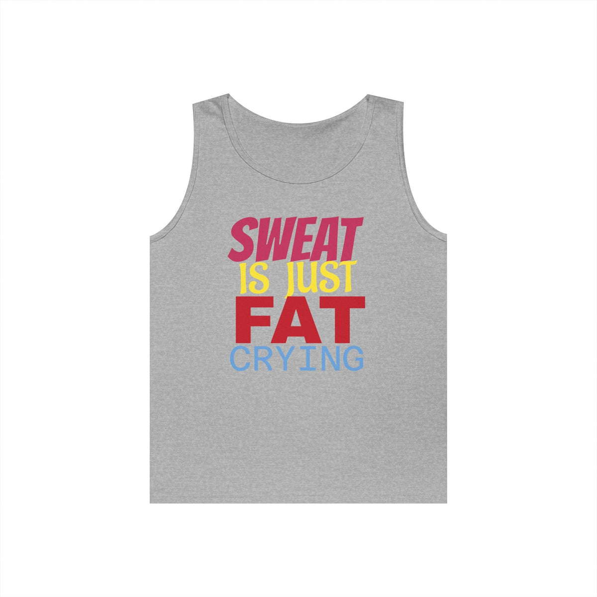 Sweat is Just Fat Crying Tank Top, Motivational Gym Shirt, Fitness Apparel, Unisex Workout Top, Summer Activewear, Gift for Fitness [...] Printify