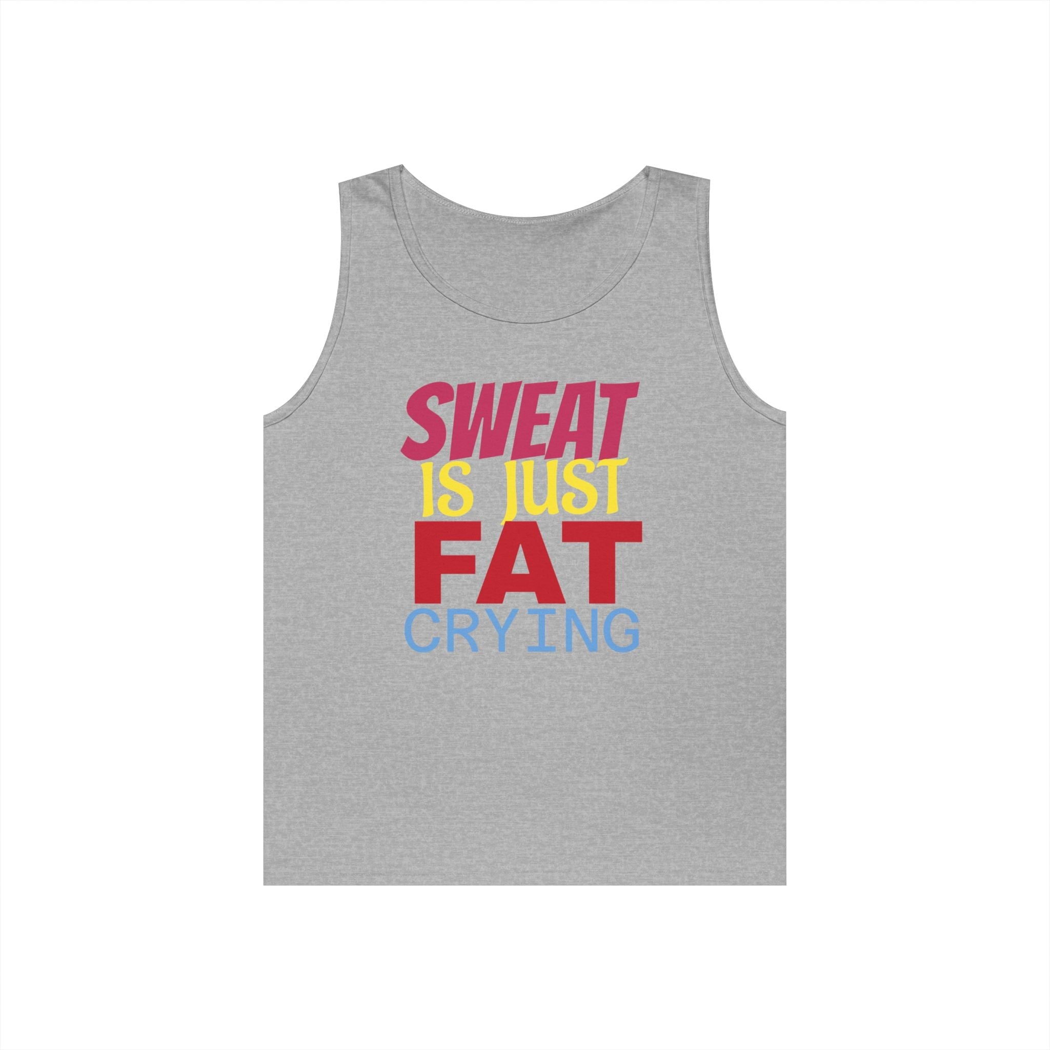 Sweat is Just Fat Crying Tank Top, Motivational Gym Shirt, Fitness Apparel, Unisex Workout Top, Summer Activewear, Gift for Fitness [...] Printify