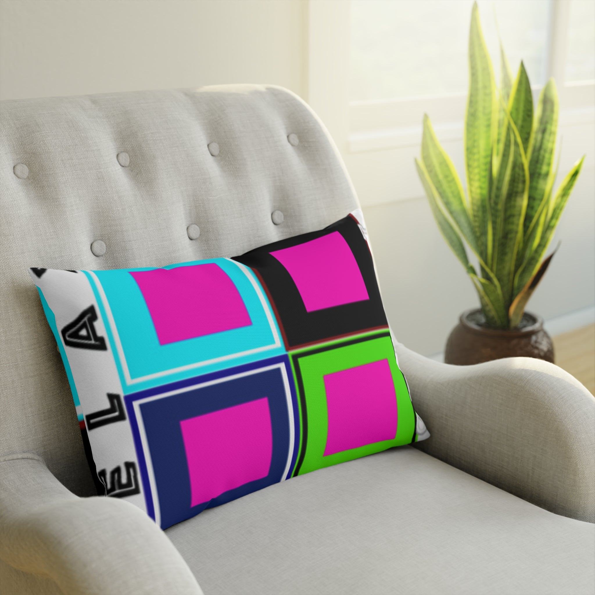 Colorful Geometric Cushion Cover - Funky Home Decor, Throw Pillow, Modern Gift, Vibrant Accent, Unique Cushion