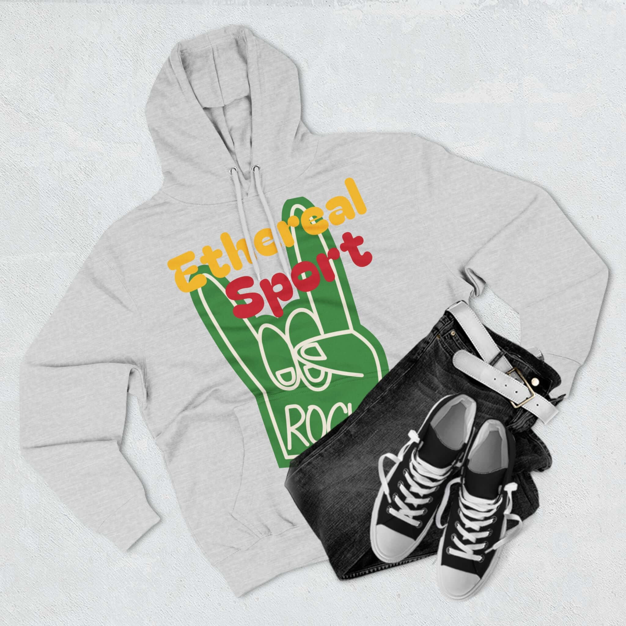 Fleece Hoodie - Ethereal Sport Rock Design