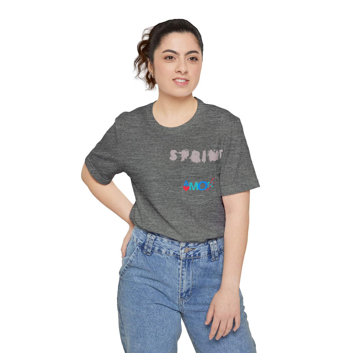 Unisex Pocket T-shirt - Sprint Amorx Design