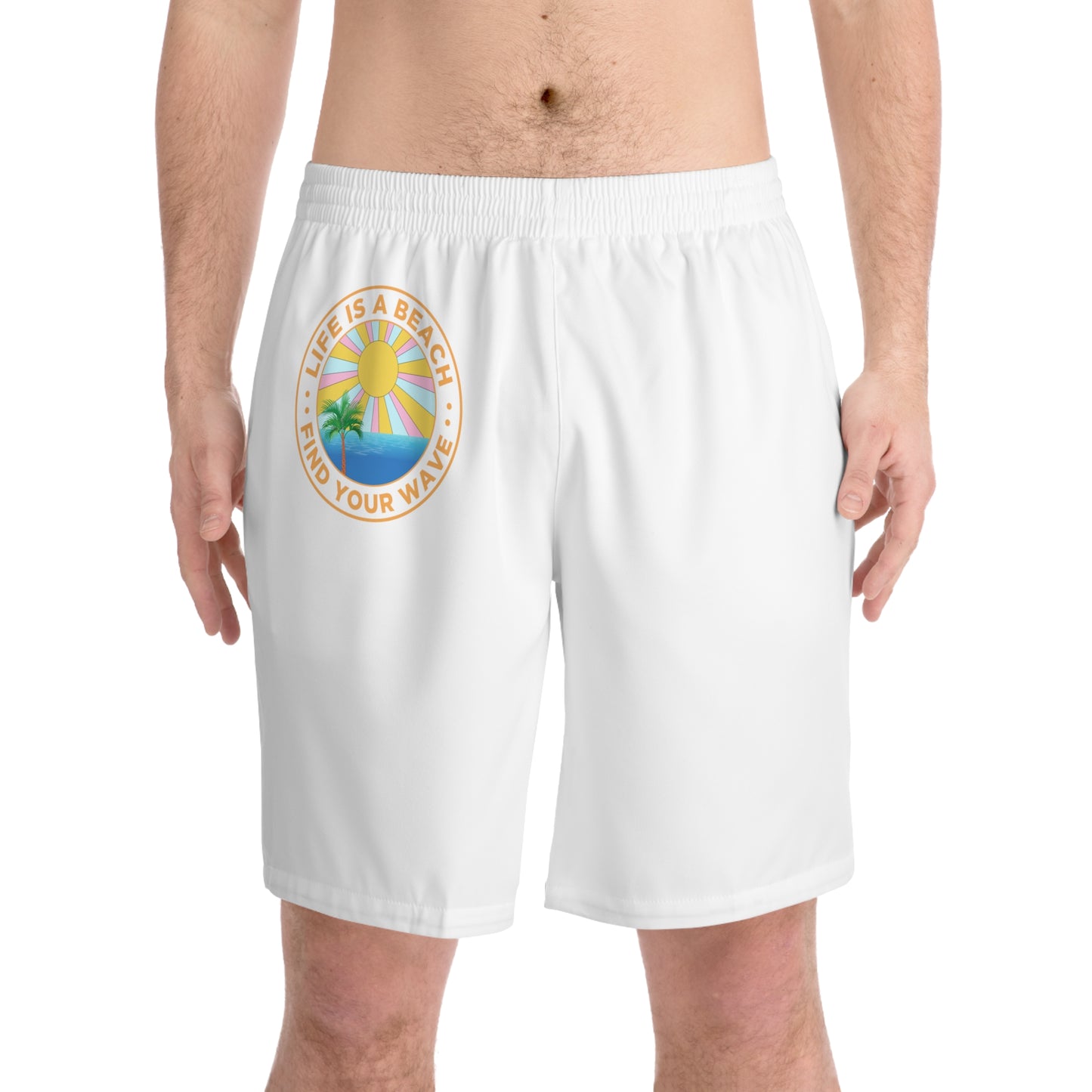 Men's Elastic Beach Shorts (AOP)