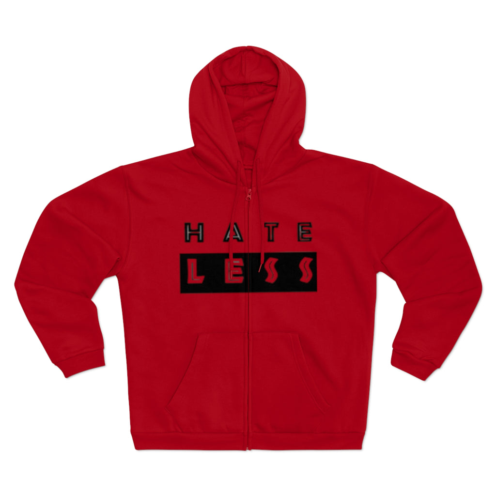 Unisex Hate Less Zip Hoodie - Comfortable & Stylish Sweatshirt for Positive Vibes