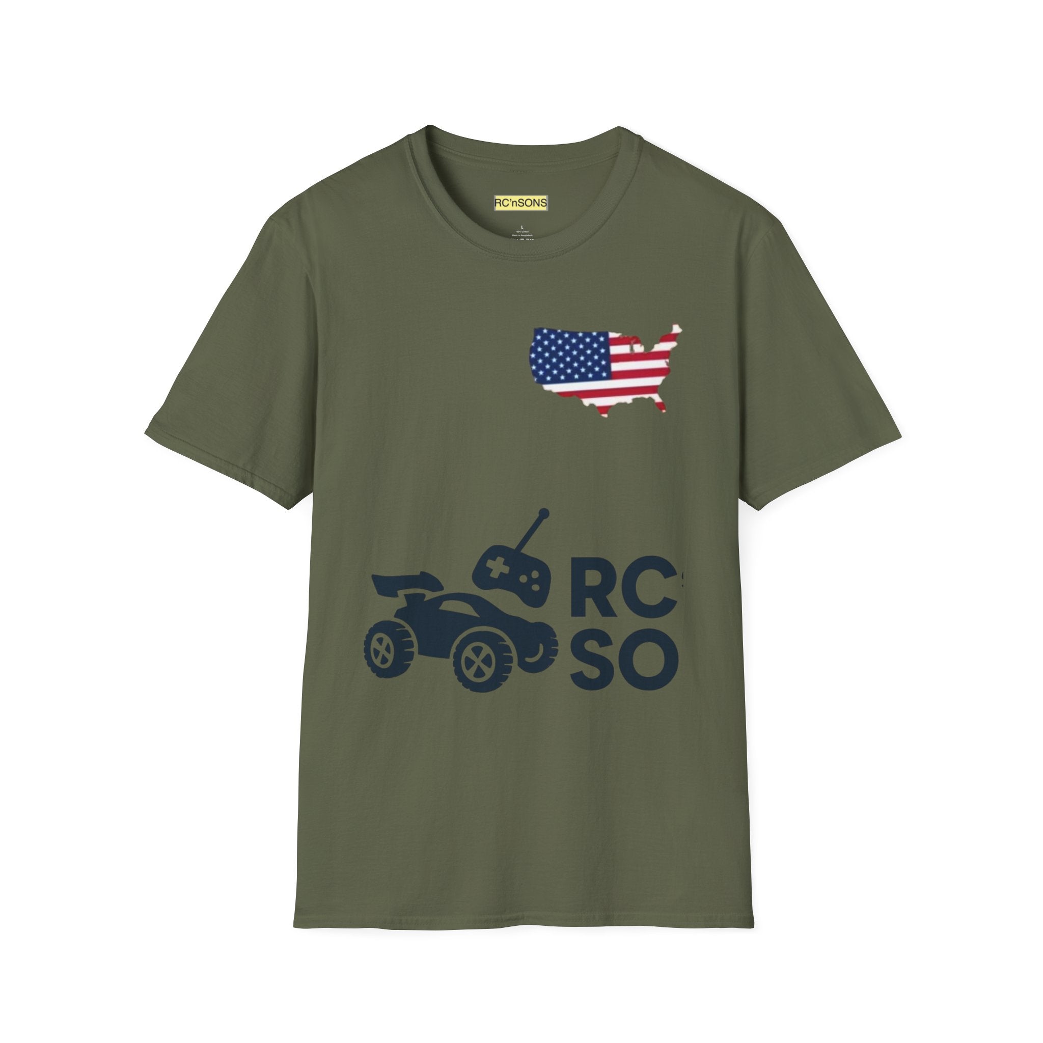 American Flag Tee - Unisex Softstyle T-Shirt for Patriotic Celebrations, 4th of July, Veterans Day, Casualwear, Gift Idea Printify