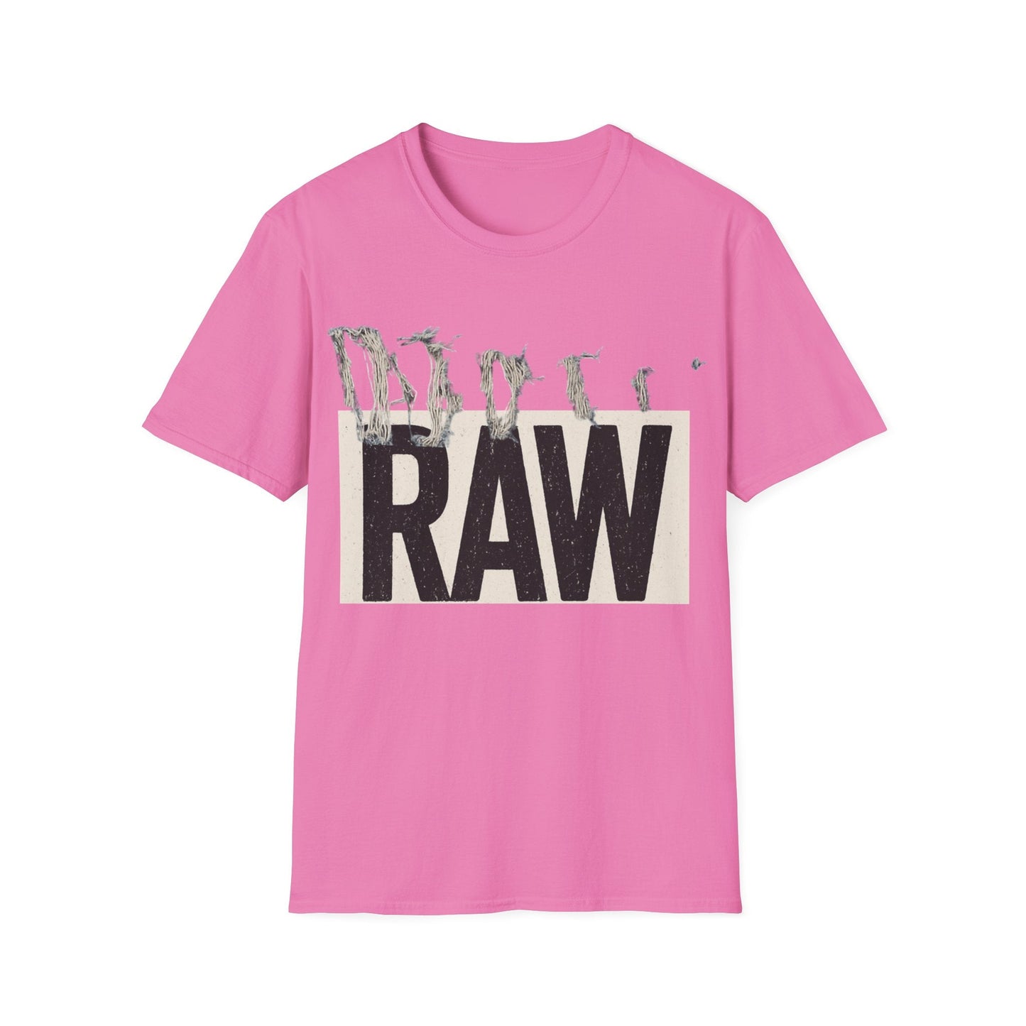 RAW Unisex Softstyle T-Shirt - Casual Graphic Tee for Everyday Wear, Perfect for Gift Giving, Streetwear, Summer Outfits Printify