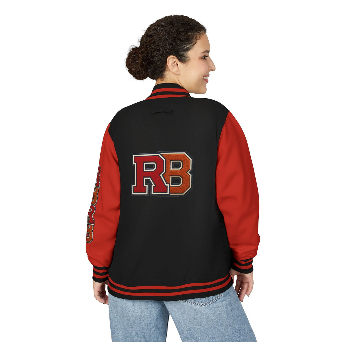 Letterman Jacket - RB Varsity Embroidered Retro Baseball Letter Jacket Printify