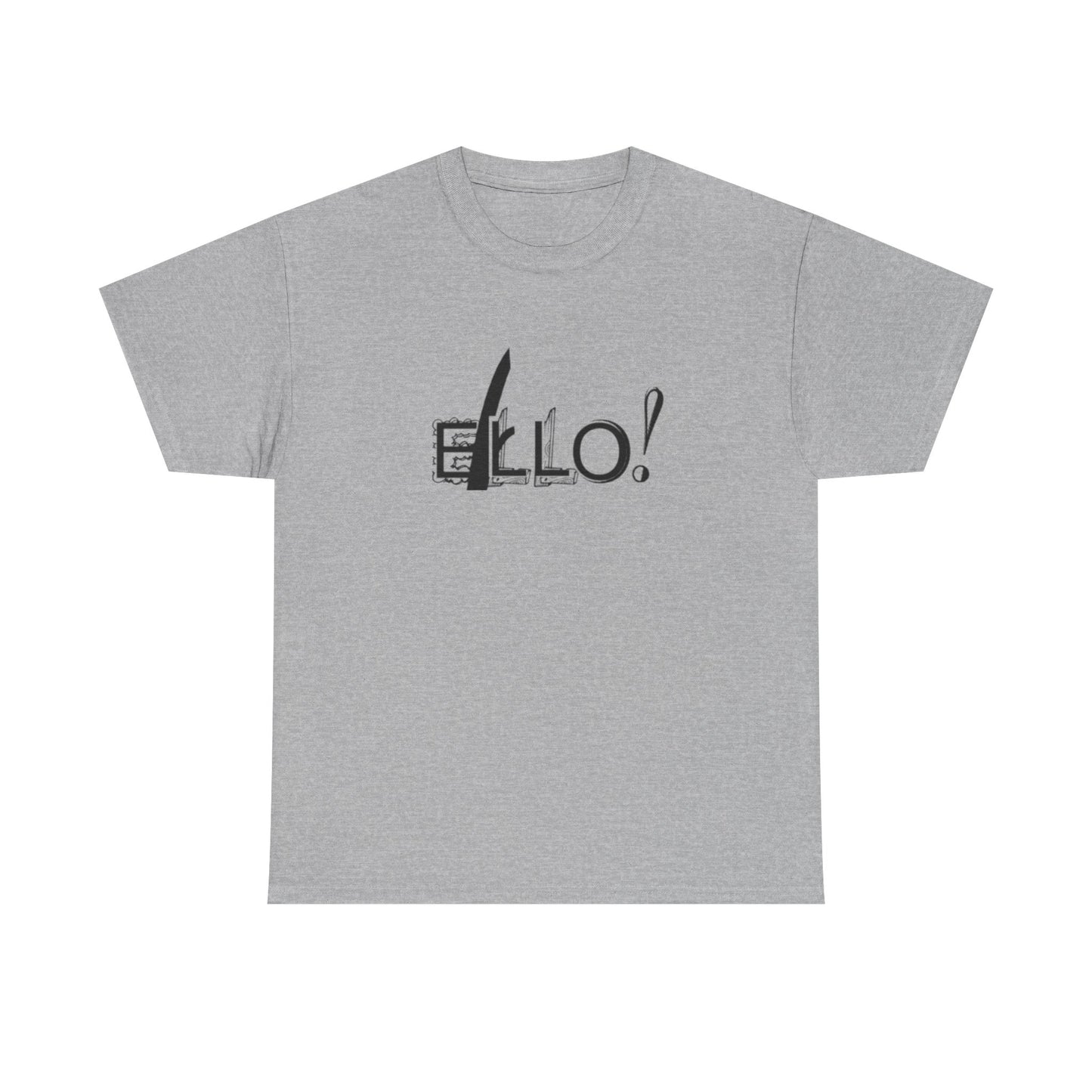 Funny Unisex Heavy Cotton Tee - "ELLO!" Graphic Shirt for Casual Days