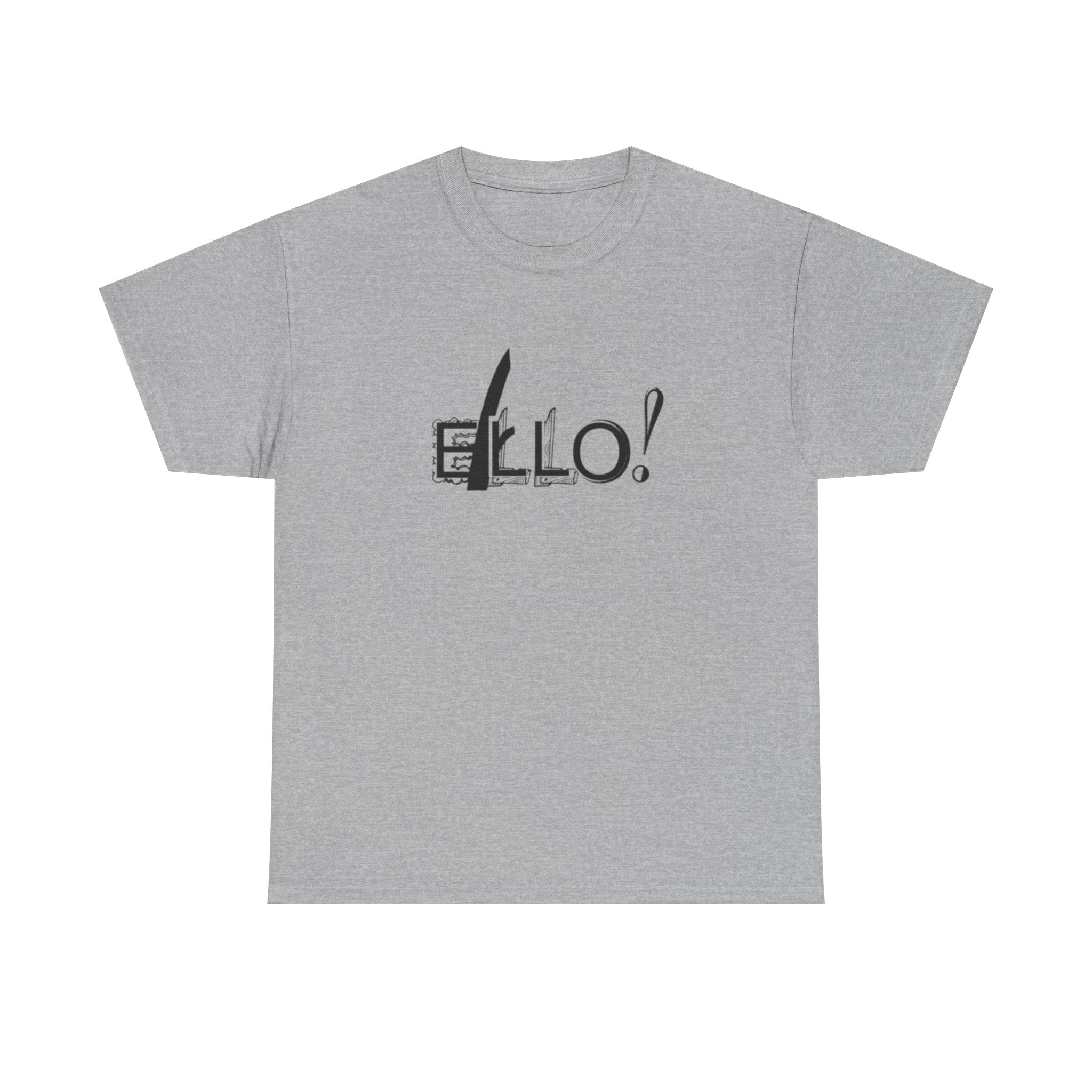 Funny Unisex Heavy Cotton Tee - "ELLO!" Graphic Shirt for Casual Days