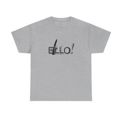 Funny Unisex Heavy Cotton Tee - "ELLO!" Graphic Shirt for Casual Days