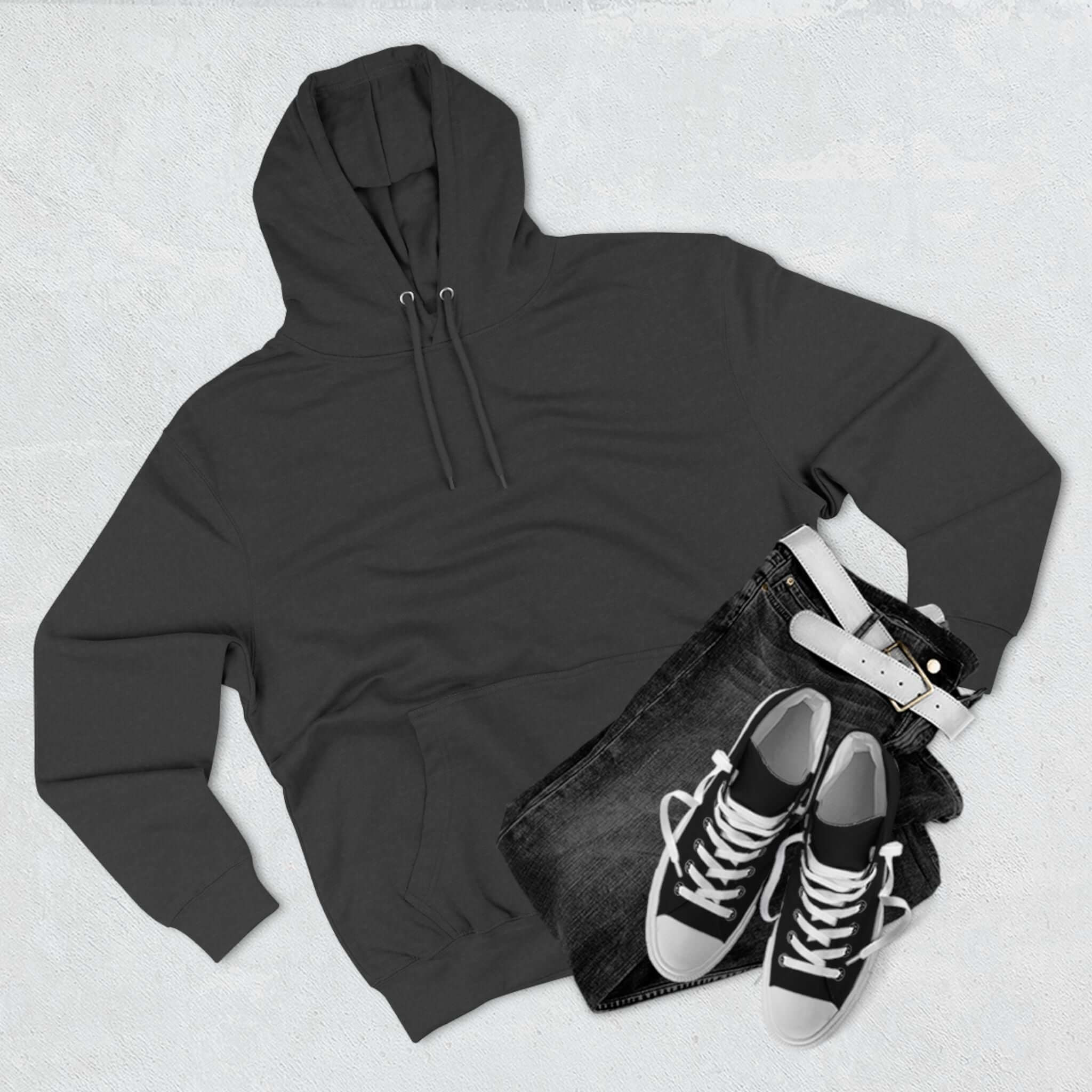 Fleece Hoodie with Quadrat Embroidery