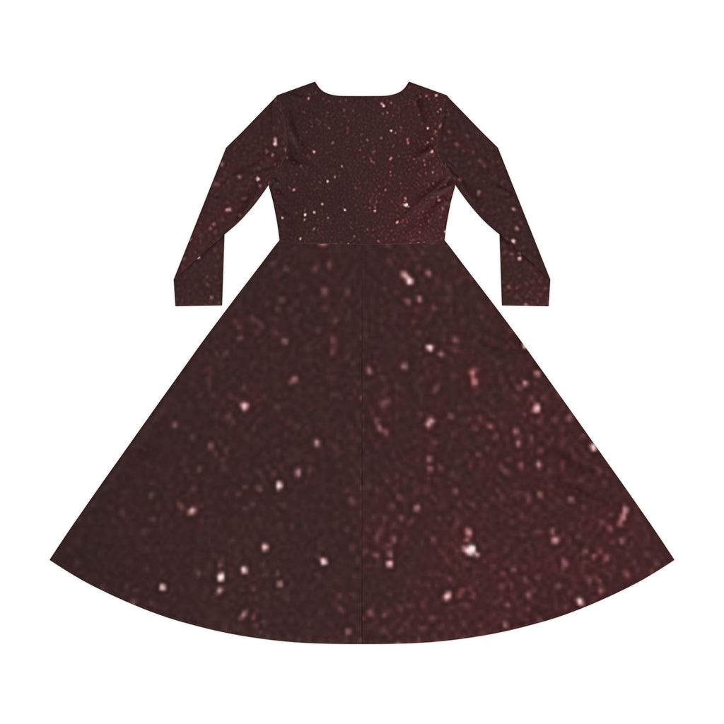 Sparkly Long Sleeve Dance Dress for Women, Elegant Party Dress, Holiday Outfit, Formal Wear, Magical Evening Dress, Dance Clothing