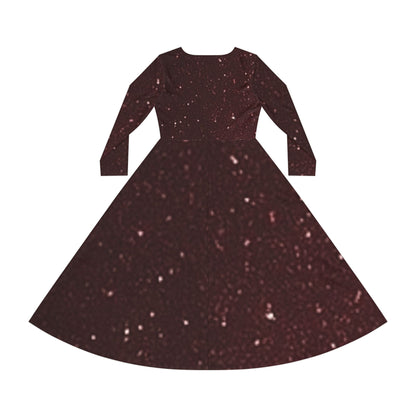 Sparkly Long Sleeve Dance Dress for Women, Elegant Party Dress, Holiday Outfit, Formal Wear, Magical Evening Dress, Dance Clothing