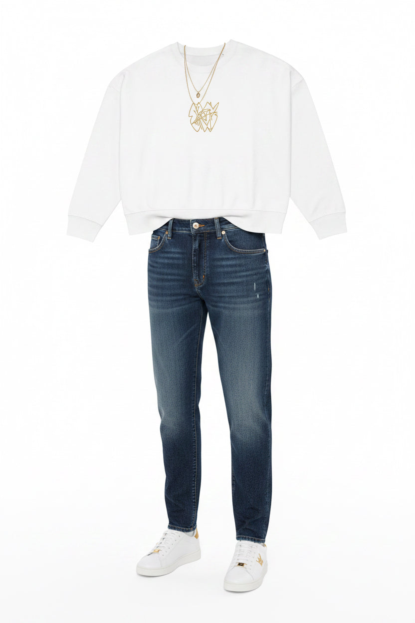 Gold Geometric Crewneck Sweatshirt — Women's Alma Organic