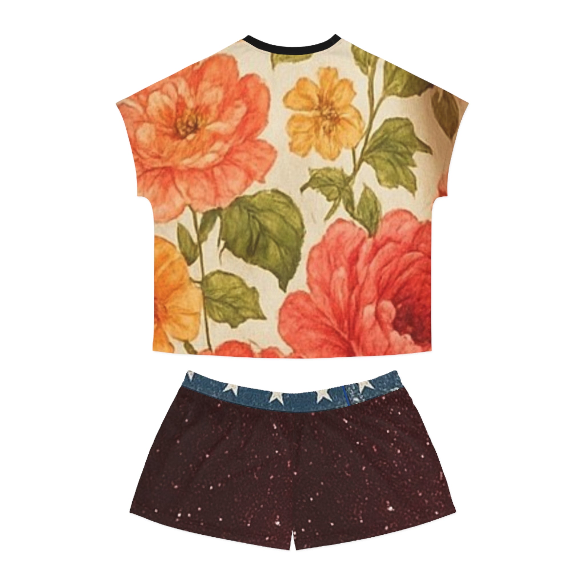 Floral Women's Short Pajama Set - Cozy Sleepwear for Summer Nights, Cute Loungewear, Perfect for Gift Giving, Relaxation at Home, [...] Printify