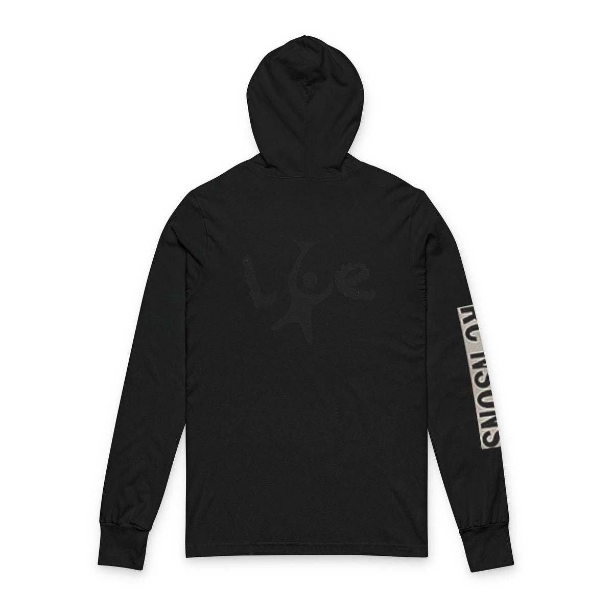 Unisex Love Graphic Hooded Long Sleeve Tee, Casual Hoodie, Gift for Him/Her, Everyday Wear, Outdoor Activities, Winter Layer Printify