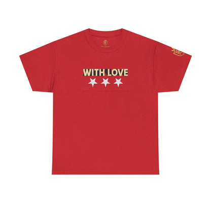Stylish Unisex Heavy Cotton Tee - 'With Love' Statement Shirt, Casual Wear, Gift for Her, Gift for Him, Everyday Comfort Printify