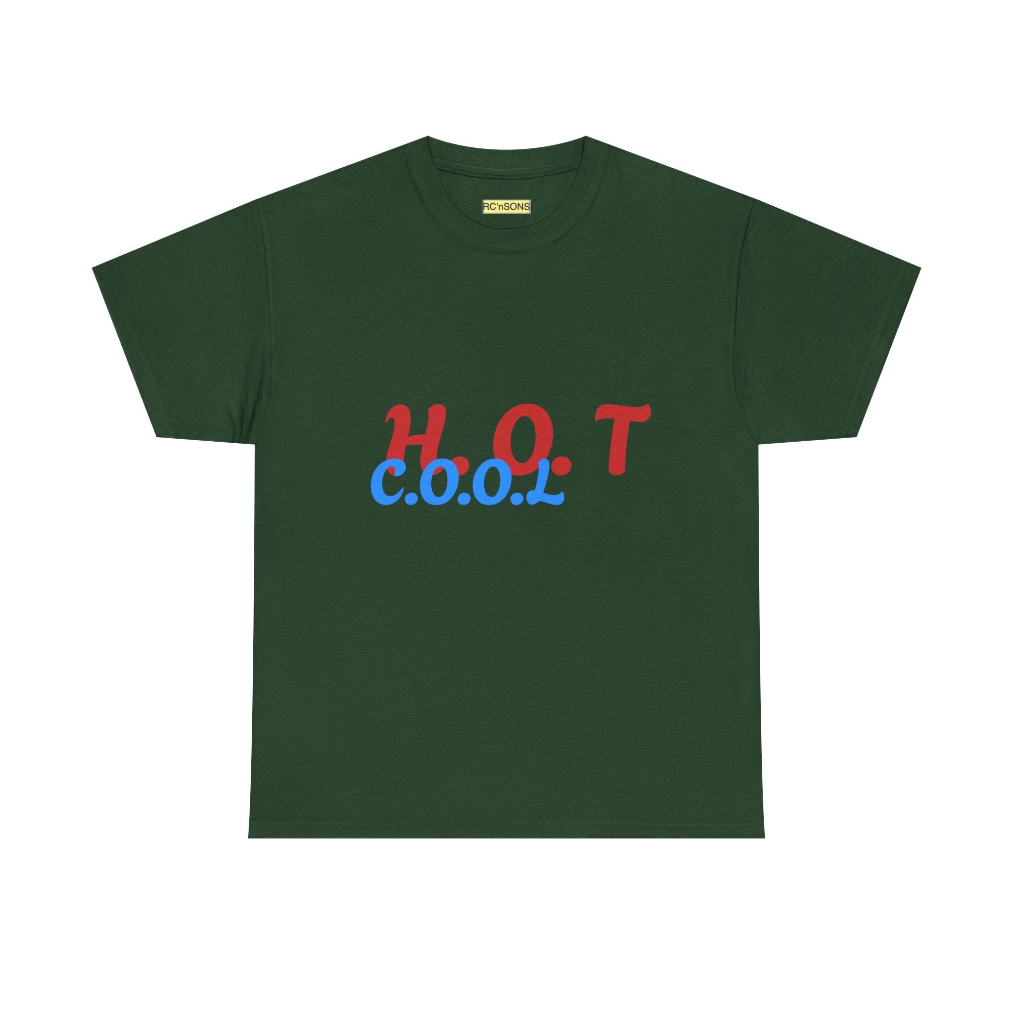 Cool & Trendy Unisex Heavy Cotton Tee - H.O.T. C.O.O.L. Graphic Shirt, Casual Wear, Gift for Friends, Summer Style, Streetwear Printify