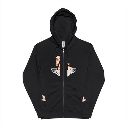 Unisex Fleece Zip Up Hoodie - 'hello Santa' Printify