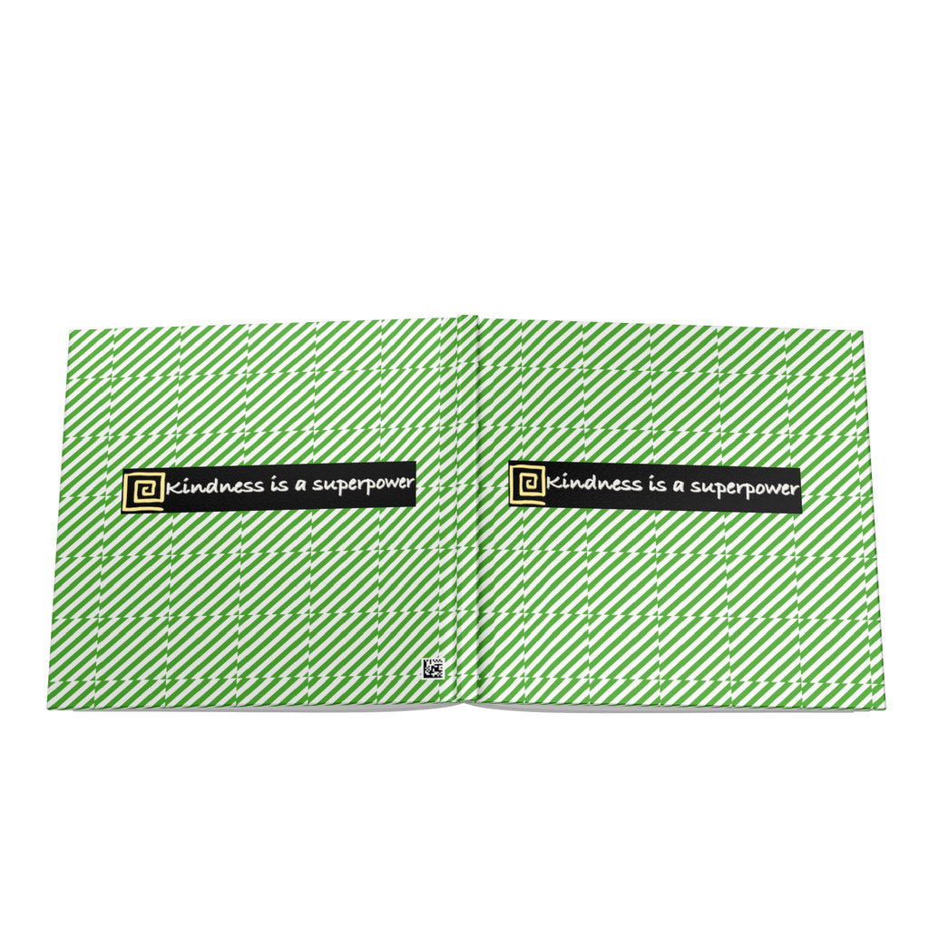 Hardcover Photo Book — Modern Green Diagonal Stripe Keepsake
