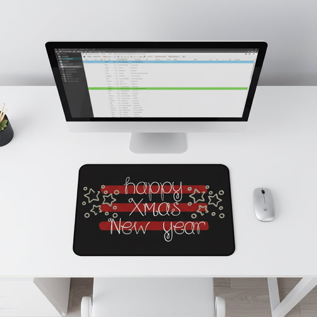 Happy Xmas & New Year Desk Mat Printify