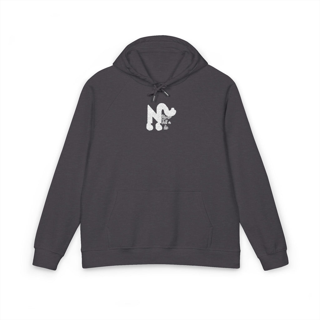 Raglan Hoodie - 'Never tell a lie' Embroidered Design Printify