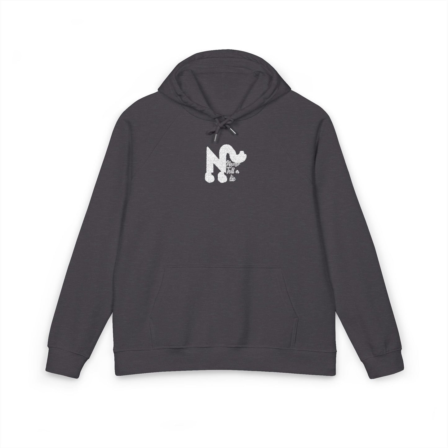 Raglan Hoodie - 'Never tell a lie' Embroidered Design Printify