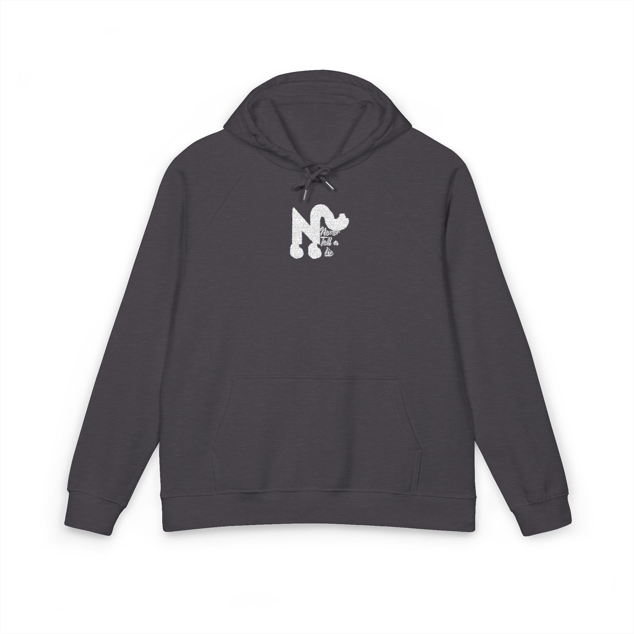 Raglan Hoodie - 'Never tell a lie' Embroidered Design Printify