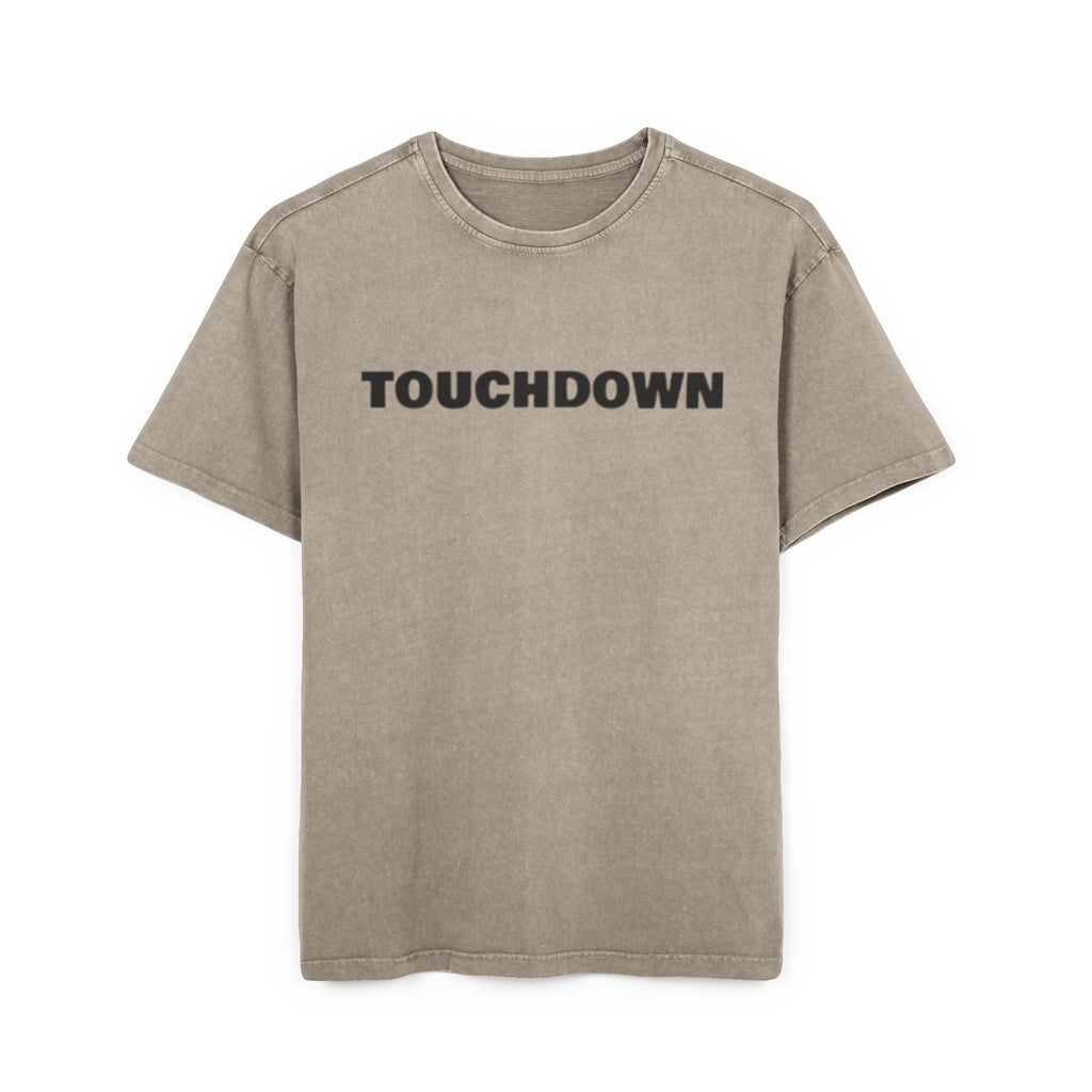 Men's Acid Washed Oversized Tee, Touchdown Graphic Shirt, Casual Style Tee, Gifts for Football Fans, Streetwear Essential