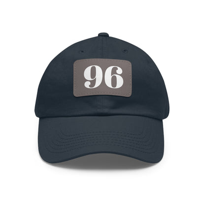 Dad Hat 96 Baseball Leather Patch Rectangle Design