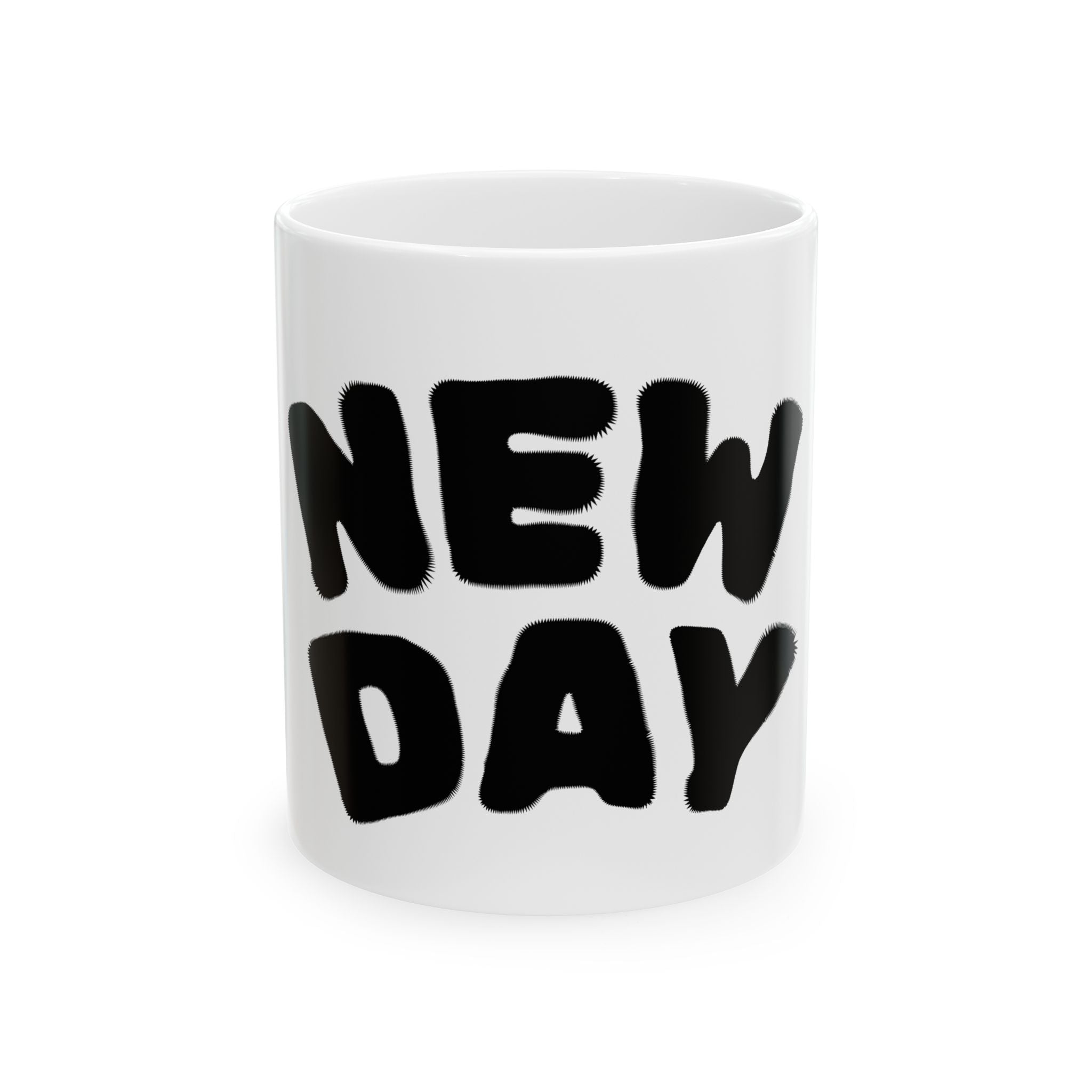 Motivational Ceramic Mug - "New Day" Coffee Cup, Inspirational Gift, Office Mug, Home Decor, Daily Reminder