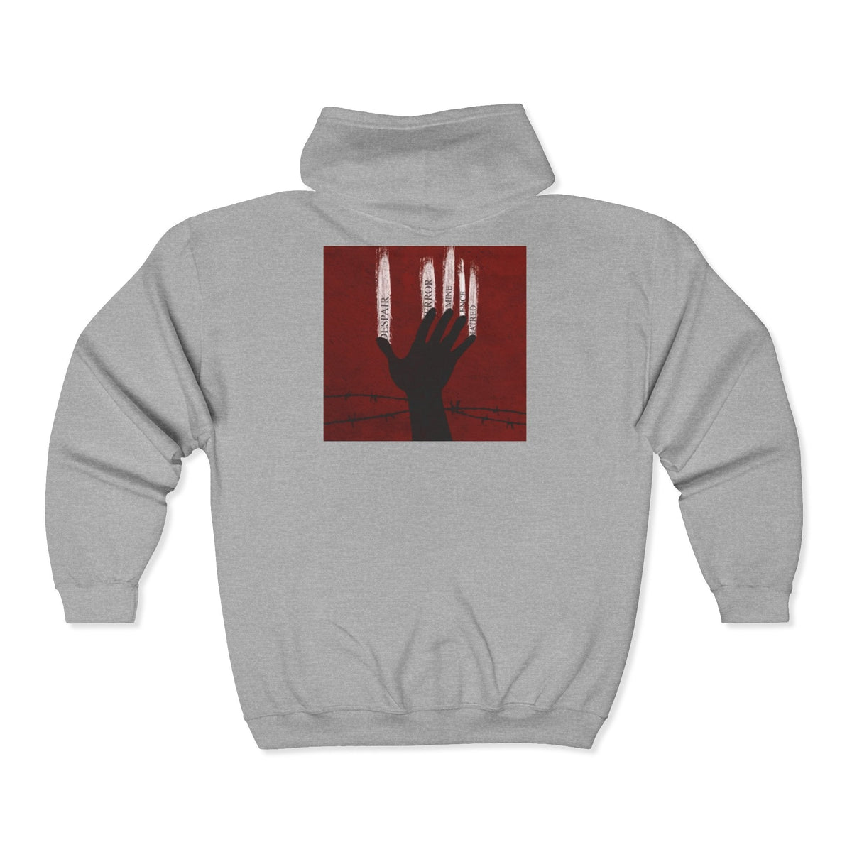 Unisex Zip Hoodie - Perfect for Spooky Season, Scary Movie Nights, Gift for Horror Fans, Unique Sweatshirt, Cozy Warmth Printify