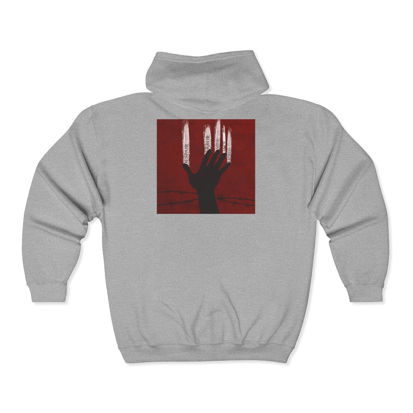 Unisex Zip Hoodie - Perfect for Spooky Season, Scary Movie Nights, Gift for Horror Fans, Unique Sweatshirt, Cozy Warmth Printify