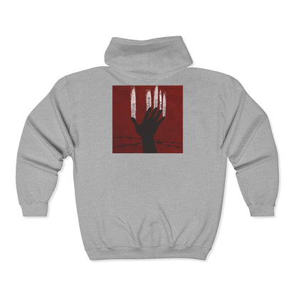 Unisex Zip Hoodie - Perfect for Spooky Season, Scary Movie Nights, Gift for Horror Fans, Unique Sweatshirt, Cozy Warmth Printify