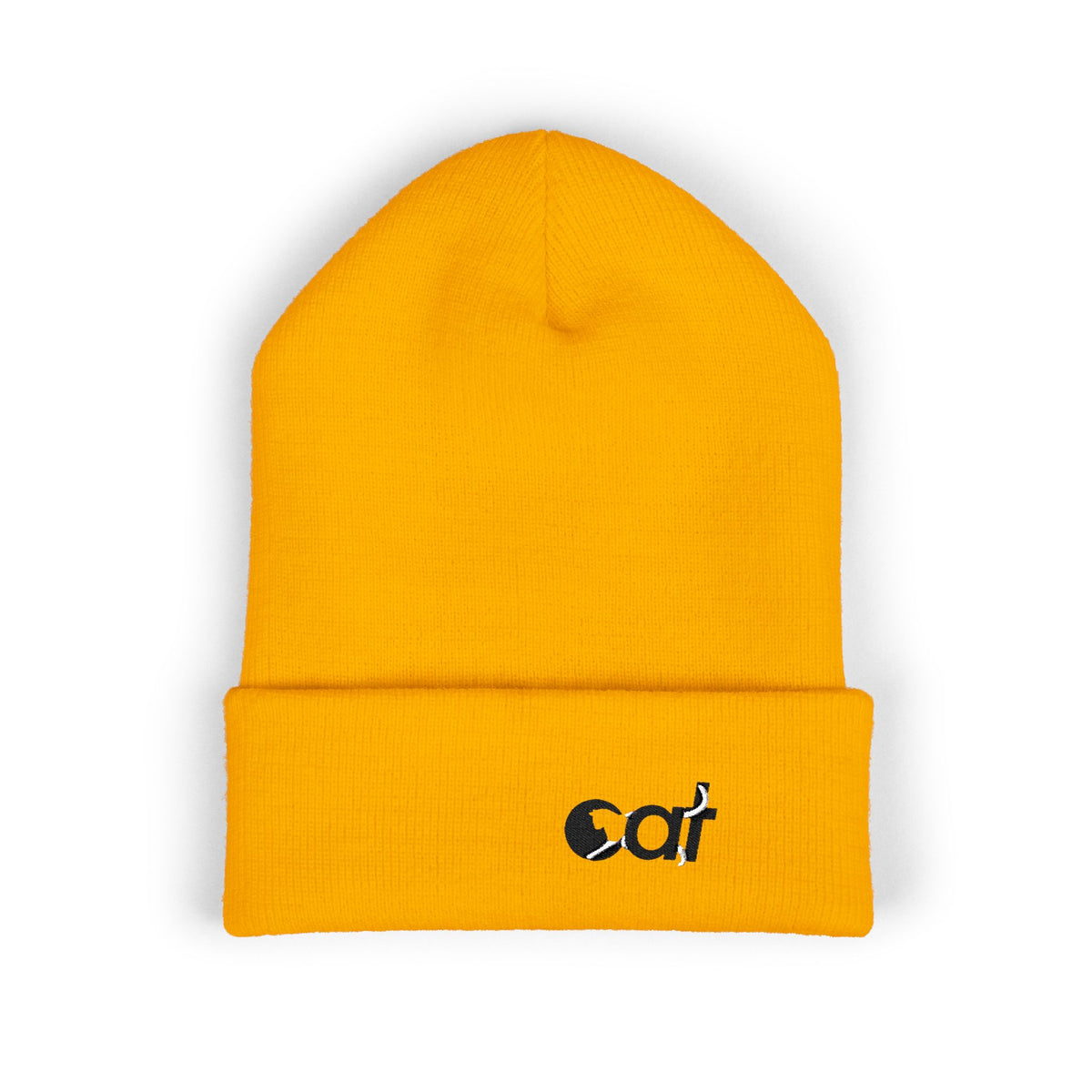 Beanie Hat Cat Design Embroidery