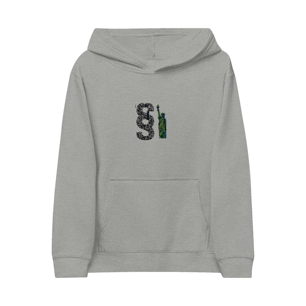 Embroidered Kids Fleece Hoodie with Fun Design Printify